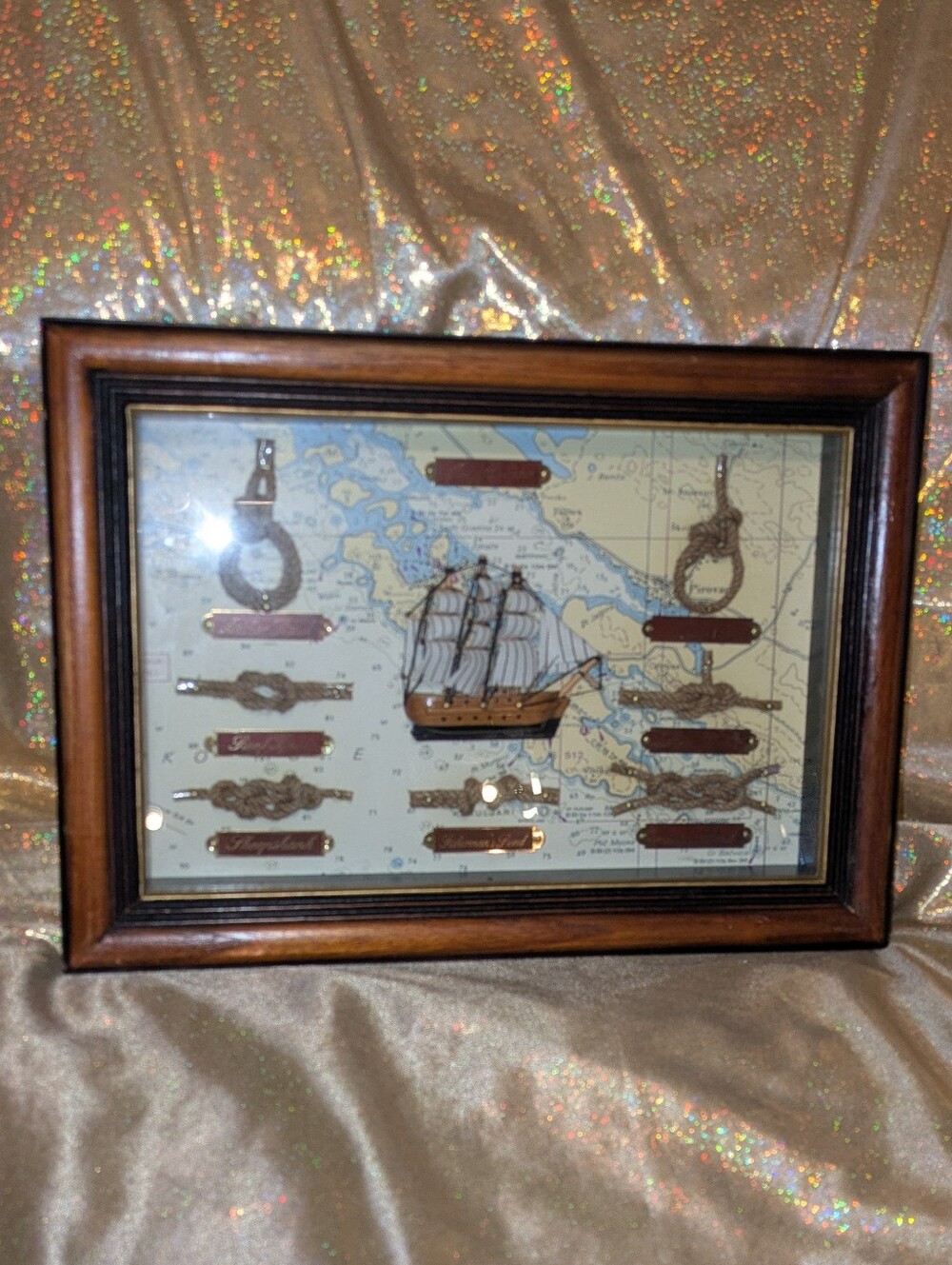 Nautical Knot Shadowbox Display Wall Art.  New condition.